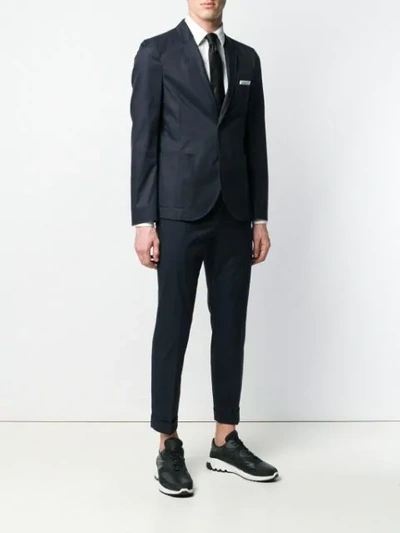 Shop Neil Barrett Buttoned Up Formal Suit In Blue