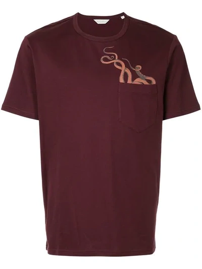 Shop Gieves & Hawkes Octopus Print T-shirt In Red