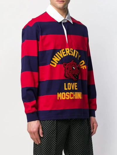 Shop Love Moschino Varsity Striped T In Blue