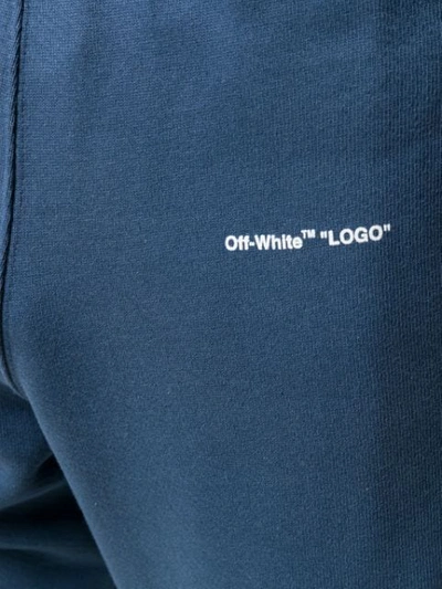 OFF-WHITE LOGO PRINT TRACK PANTS - 蓝色