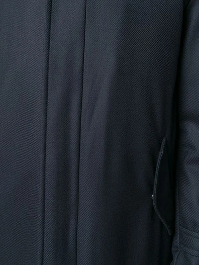 Shop Manzoni 24 Fur Lined Hooded Coat In Tsaglcn Testa Moro/ Blu