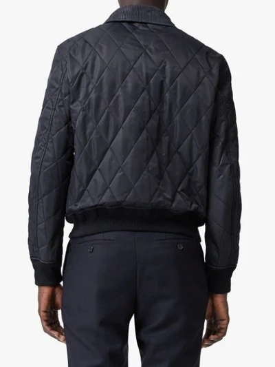 Shop Burberry Diamond Quilted Thermoregulated Jacket In Blue ,blue