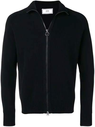 Shop Ami Alexandre Mattiussi Zipped Cardigan In Black