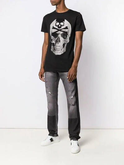 Shop Philipp Plein Rhinestone-embellished Skull T-shirt In Black
