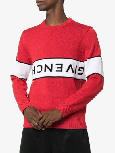 Shop Givenchy Reverse Logo Jumper - Red