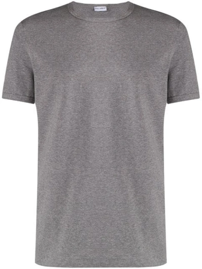 Shop Dolce & Gabbana Logo Tab T-shirt In Grey
