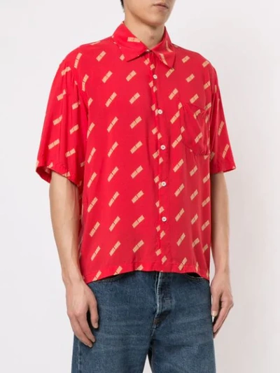 Shop Aries Logo Print Shirt In Red