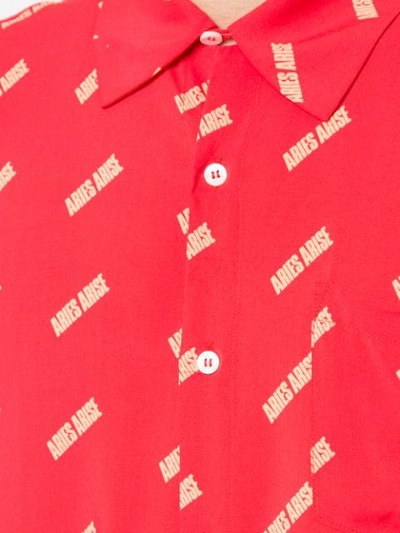 Shop Aries Logo Print Shirt In Red