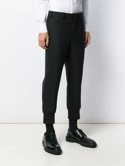Shop Neil Barrett Tailored Cropped Trousers In Black