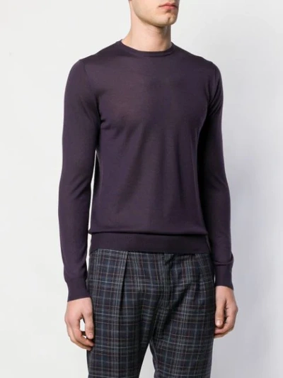 Shop Prada Fine Knit Sweater In Purple