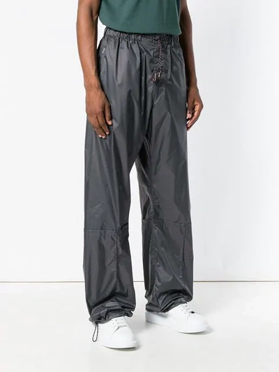 Shop Marni Drawstring Trousers In Grey