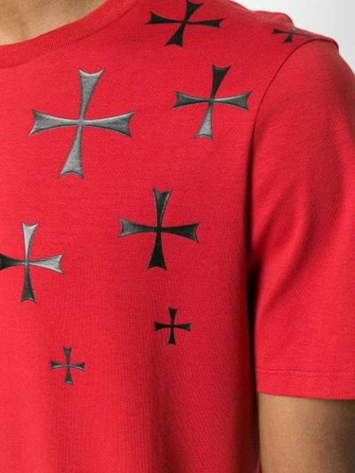 Shop Neil Barrett Military Stars T-shirt In Red