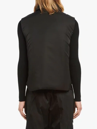 Shop Prada Padded Nylon Gabardine Vest In Black