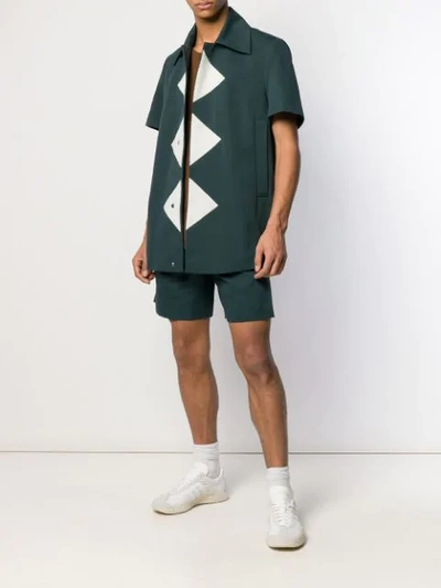 Shop Namacheko Triangle Patch Shirt In Green