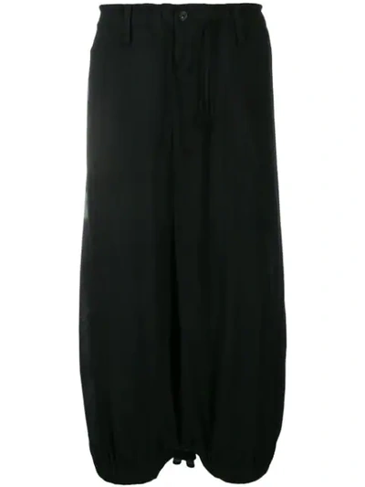 Shop Yohji Yamamoto Printed Harem Trousers In Black