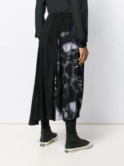Shop Yohji Yamamoto Printed Harem Trousers In Black