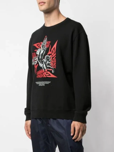 Shop Givenchy Graphic Print Sweatshirt In 001 Black