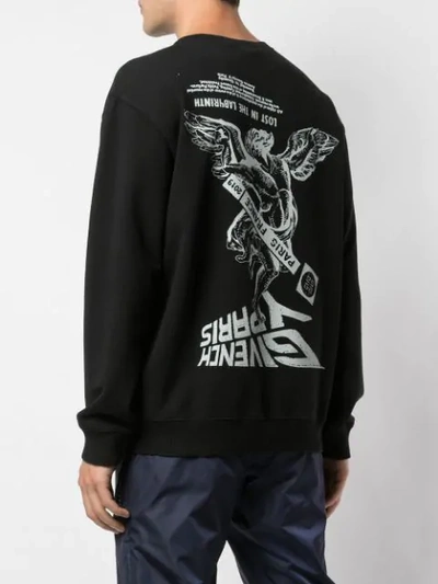 Shop Givenchy Graphic Print Sweatshirt In 001 Black