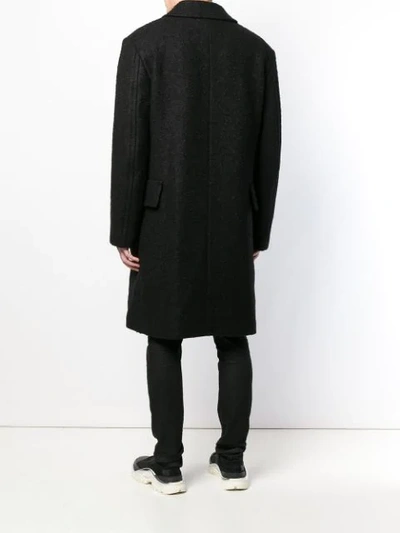 Shop Raf Simons Single Breasted Coat In Black