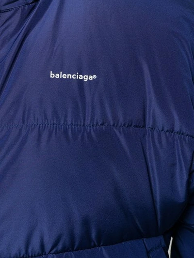 Shop Balenciaga C Shape Down Jacket In Blue