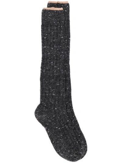 Shop Brunello Cucinelli Ribbed Socks In Cd825