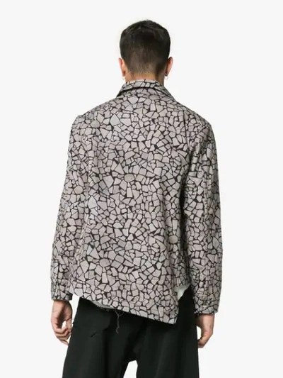 Shop Comme Des Garçons Homme Deux Asymmetric Shirt Jacket In Grey