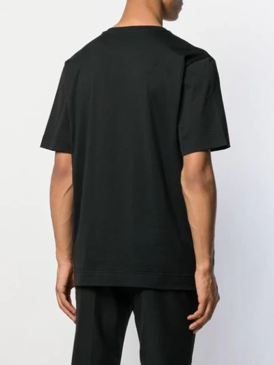 Shop Fendi Logo Print Panel T-shirt In Black
