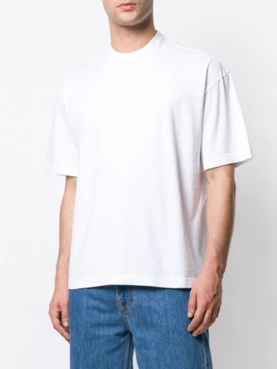 Shop Balenciaga Gothic Logo Embroidered T-shirt In White