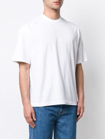 Shop Balenciaga Gothic Logo Embroidered T-shirt In White