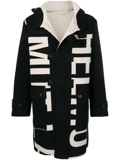 Shop Helmut Lang Wool Duffle Coat In Black
