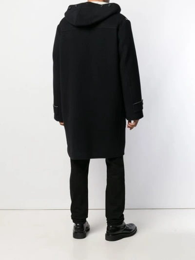 Shop Helmut Lang Wool Duffle Coat In Black