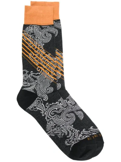 Shop Etro Intarsia Socks In 1
