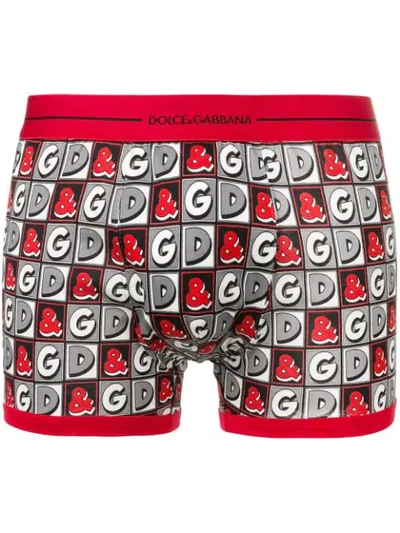 Shop Dolce & Gabbana Logo Boxers In Grey