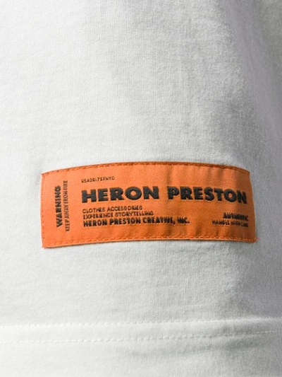 Shop Heron Preston Logo Label T-shirt In White