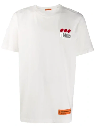 Shop Heron Preston Logo Label T-shirt In White