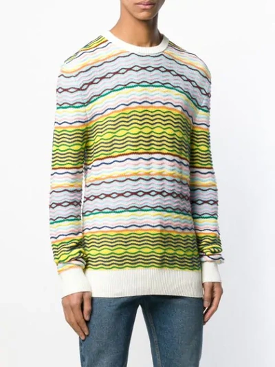 Shop Loewe Striped Sweater In Yellow