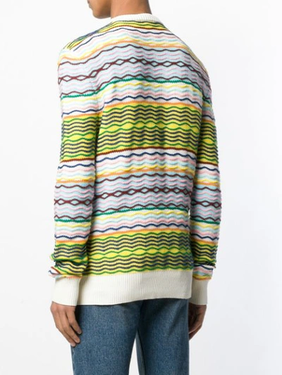 Shop Loewe Striped Sweater In Yellow