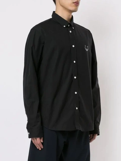 Shop Kenzo Embroidered Tiger Shirt In Black