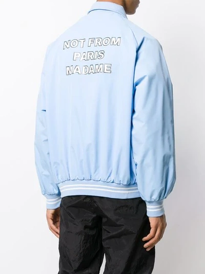 Shop Drôle De Monsieur Varsity Bomber Jacket In Blue