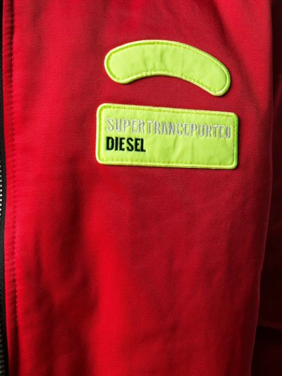 Shop Diesel J-ryuu Bomber Jacket In Red