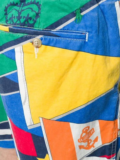Shop Polo Ralph Lauren Flag Print Shorts In Blue
