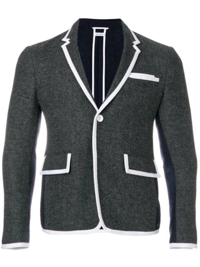 Shop Thom Browne Zweifarbiger Mantel - Grau In Grey