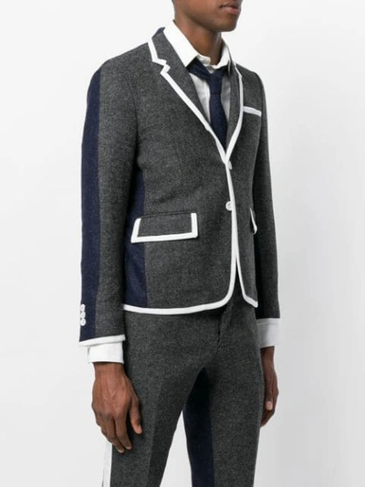 Shop Thom Browne Zweifarbiger Mantel - Grau In Grey