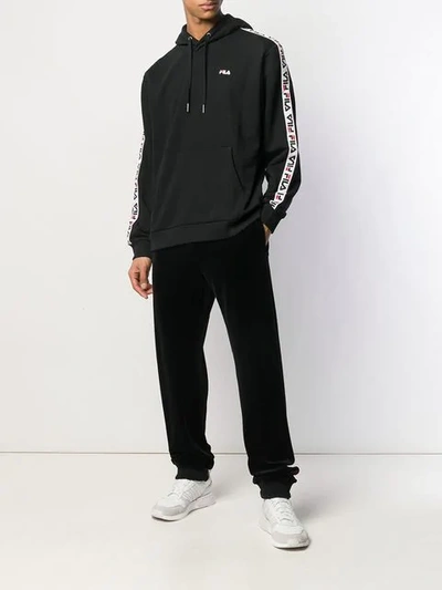 Fila David Taped Hoodie In Black | ModeSens