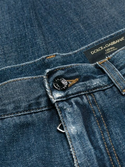 Shop Dolce & Gabbana Schmale Jeans Mit Ausgeblichenem Effekt - Blau In Blue