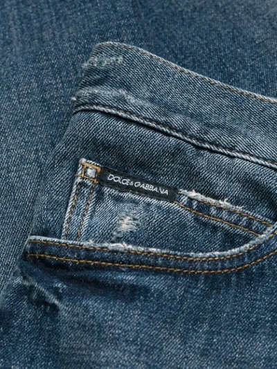 Shop Dolce & Gabbana Schmale Jeans Mit Ausgeblichenem Effekt - Blau In Blue