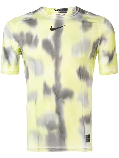 Shop Alyx X Nike Tie-dye Fitted T-shirt In Yellow