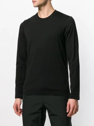 Shop Helmut Lang Overlay Logo Long Sleeve Top In Black