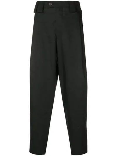 Shop Ziggy Chen Plain Cropped Trousers In Black