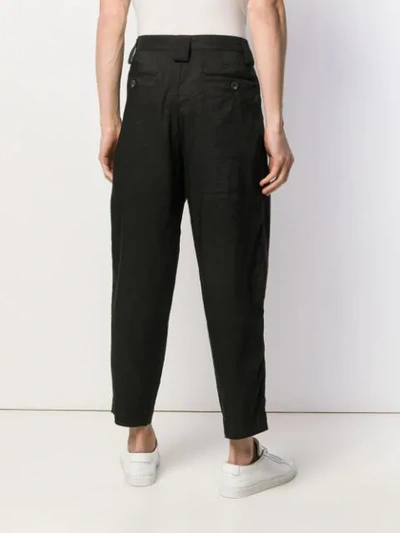 Shop Ziggy Chen Plain Cropped Trousers In Black